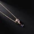 Delicate hot air balloon pendant necklace with gold chain, elegant fashion jewelry accessory. - Hot Air Balloon Gold Blue