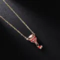Minimalist hot air balloon pendant necklace gold color clavicle chain exquisite cute jewelry - Hot Air Balloon Gold Red