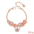 Bracciale con Ciondoli DIY in Oro Rosa con Pendente Farfalla Catena Serpente 18cm - Stile Farfalla / 18cm