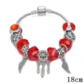 Bracciale con ciondolo in cristallo rosso da 18cm con acchiappasogni e ali per donne alla moda. - 18cm / Rosso