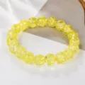 Bracciale in cristallo crepato giallo da donna, accessorio di gioielli di perline lucenti. - Giallo