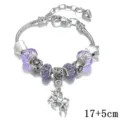 Braccialetto con ciondolo a serpente unicorno personalizzato in stile europeo e americano. - Catena di estensione 17+5cm / Viola