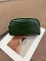 Dunkelgrüne Handgelenktasche aus Leder minimalistisch Damen Mode Münzbörse Handytasche - Grün