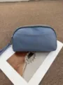 Echtes Leder Damen minimalistische Clutch Tasche, stilvolle blaue Handgelenktasche. - Blau