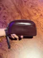 Echtleder Damen minimalistische Clutch Handtasche, elegante dunkelrote Armbandtasche. - Wein-Kaffee