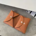 Echtes leder kartenetui vintage stil umschlag geldbörse minimalistisches designer etui für damen - Braun