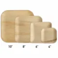 Set di piatti quadrati usa e getta in foglia di palma ecologici stoviglie biodegradabili. - 6 Pollici / Colore naturale