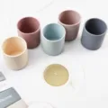 Minimalist silicone cups set colorful anti-slip drinking cups for kids and home daily use. - Random