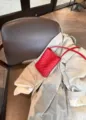 Rote gewebte Handytasche Detailansicht, schicke Mini Umhängetasche aus Leder mit Struktur. - 14*5*20cm / Hellrot