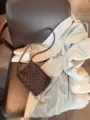 Woven Leather Crossbody Phone Bag Minimalist Chic Small Shoulder Bag for Women - 14*5*20cm / Coffee