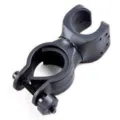 Soporte para linterna de bicicleta clip de luz giratorio de 360 grados abrazadera de plástico - Negro