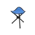 Portable folding camping stool, lightweight outdoor triangle chair for fishing and hiking. - Blue