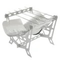 Fogata de camping plegable ultraligera de acero inoxidable para barbacoa y lena al aire libre. - Largo 39x Ancho 25x Alto 24cm / Plateado