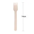 Forchetta di legno usa e getta per festa e torta, stoviglia ecologica naturale 14cm - Forchetta Usa e Getta / 100 Pz/Pacchetto (14cm)