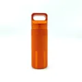 Portable EDC aluminum alloy outdoor camping tea canister detail showing waterproof sealing design. - Orange