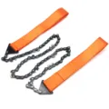 Portable pocket chainsaw for outdoor camping, survival, and emergency gardening tasks. - Orange
