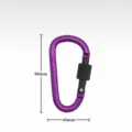 Purple locking carabiner 80mm aluminum D ring clip utility snap hook for outdoor backpack - Purple
