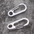 Mini spring snap hook keychain, durable metal alloy quick-release clasp for everyday use. - D-Type / Silver