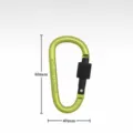 8cm Aluminum Alloy D-Shaped Locking Carabiner with Screw Gate for Outdoor Backpack Green - Green