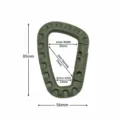 Moschettone tattico 85mm in plastica anello a D verde militare gancio da arrampicata all'aperto - Verde militare