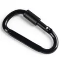 Mousqueton de verrouillage en alliage d'aluminium robuste pour randonnée camping en plein air - Noir