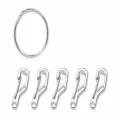 Set di portachiavi a sgancio rapido da 38mm con 5 moschettoni in lega per borse. - Argento