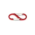 Aluminum S-shaped double carabiner clip red small hardware outdoor backpack hook 1pc - Red