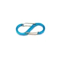 Blue aluminum alloy S-shaped double-gate carabiner detail, perfect for EDC gear and backpacks. - Sky Blue