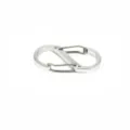 Silver S-biner dual spring clip detail close-up, durable aluminum alloy EDC backpack carabiner hook - Silver