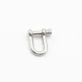 Closeup view of a stainless steel U-shaped shackle metal accessory for outdoor survival paracord. - U-Shaped Round Head