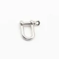 Metal bow shackle detail shot for paracord bracelet DIY survival gear hardware fitting - U-Shaped Flat Head