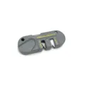 Pocket knife sharpener detail, portable 3-in-1 multi-function EDC tool with grinding slots. - Gray