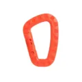 Orange plastic tactical carabiner detail, lightweight D-ring clip for outdoor gear - Orange