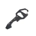 Black multi-tool key EDC pocket tool with bottle opener ruler and hex wrench for outdoor daily carry. - Black