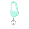 Enrouleur de badge mousqueton rétractable, porte-clés support portable vert menthe anneau. - Vert clair