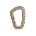 Lightweight tactical carabiner plastic D-ring hook for outdoor camping and backpack attachment. - Tan