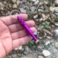 Portable Outdoor Aluminum Survival Whistle Waterproof Capsule EDC Keychain Purple - Purple