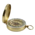 Boussole de poche vintage en laiton avec couvercle, outil de navigation pour extérieur. - Par défaut