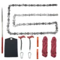 Portable pocket chainsaw survival hand wire saw kit with file, handles and ropes for camping. - Hand Chain Saw