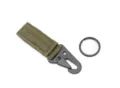 Tactical Carabiner Keychain, Army Green Webbing with Black Metal Snap Hook and Ring - Army Green