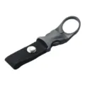 Outdoor tactical nylon bottle holder webbing strap portable water bottle clip carabiner - Black (With Packaging)
