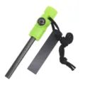Outdoor 3-in-1 survival magnesium fire starter with compass whistle and scraper tool - Luminous