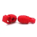 Blocca corda in plastica a forma di granata rossa per scarpe zaini abbigliamento 2pz - Rosso