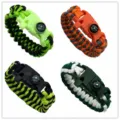 Multifunctional tactical paracord survival bracelet with whistle compass and flint tool - Multicolor