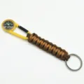 Outdoor survival paracord keychain with compass and carabiner, durable gear for keys. - Multifunctional Paracord Keychain