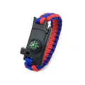 Braccialetto di sopravvivenza in paracord con bussola, rosso blu 7 fili emergenza outdoor. - Rosso e Blu