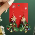 Boucles d'oreilles sapin de noël bijoux fête hiver cadeaux accessoires pour les femmes - Clous d'Oreilles en Alliage Sapin de Noël (SD1193)