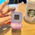Mini retro handheld game console keychain portable nostalgic pocket toy purple gift - Purple