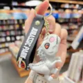 Jurassic Park porte-clés dinosaure 3D dessin animé anime pendentif sac mignon cadeau original - Tyrannosaure Gris