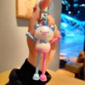 Gradient cute pig keychain pendant for women bags, colorful stretchable resin toy key ring. - Gradient Extensible Pig - Blue Pink